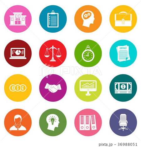 Banking icons many colors set Banking icons many colors set 36988051