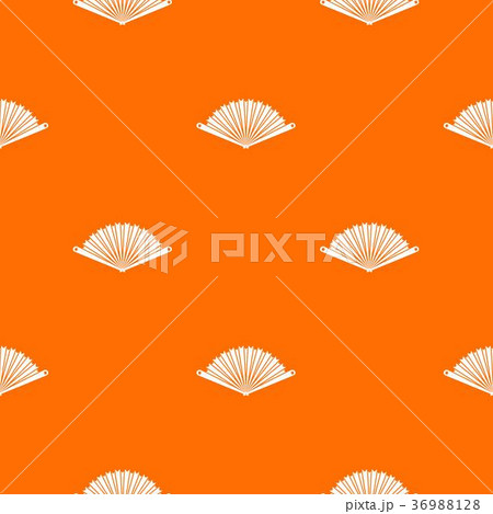 Opened oriental fan pattern seamless 36988128