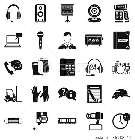 Speaker icons set, simple style Speaker icons set, simple style 36988210
