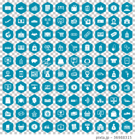 100 payment icons sapphirine violet 36988315