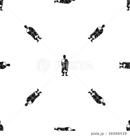 Buddhist monk pattern seamless black 36988439