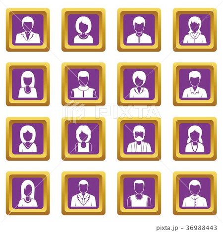 Infographic design parts icons set purple Infographic design parts icons set purple 36988443