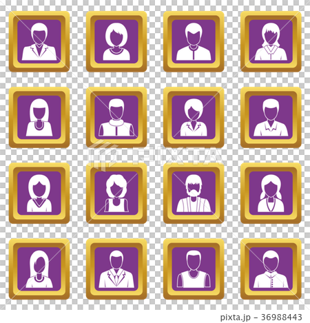 Infographic design parts icons set purple Infographic design parts icons set purple 36988443