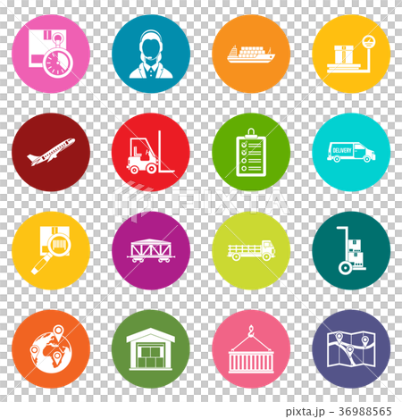 Logistic icons many colors set Logistic icons many colors set 36988565