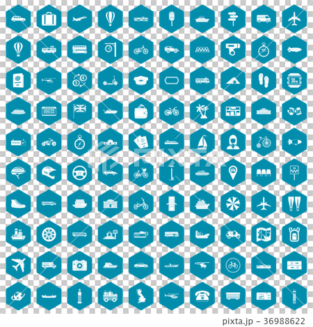 100 public transport icons sapphirine violet 36988622