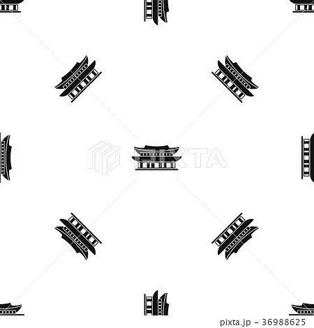 Gyeongbokgung palace, Seoul pattern seamless black Gyeongbokgung palace, Seoul pattern seamless black 36988625
