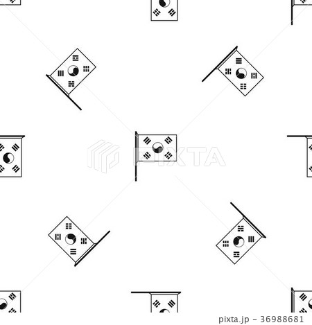 South Korea flag pattern seamless black 36988681