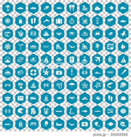 100 sea life icons sapphirine violet 36988980