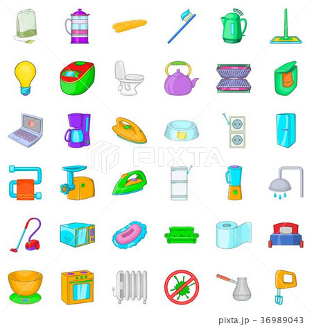 Laptop icons set, cartoon style Laptop icons set, cartoon style 36989043