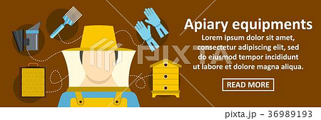 Apiary equipments banner horizontal concept Apiary equipments banner horizontal concept 36989193