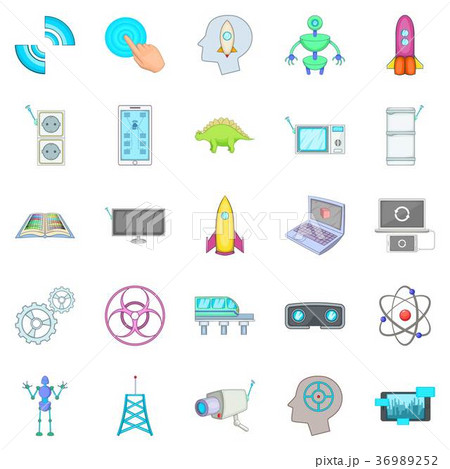 Future generations icons set, cartoon style 36989252