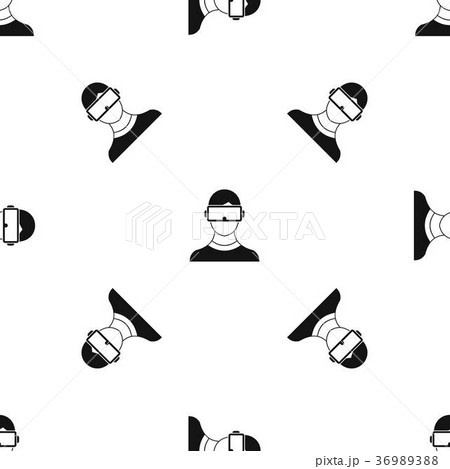 Virtual 3d reality goggles pattern seamless black 36989388