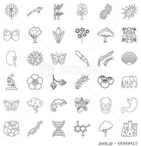 Nature icons set, outline style 36989415