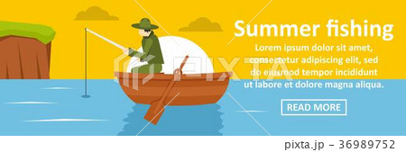 Summer fishing banner horizontal concept Summer fishing banner horizontal concept 36989752