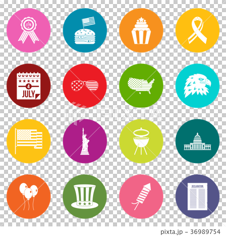 Independence day flag icons many colors set Independence day flag icons many colors set 36989754