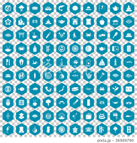 100 sushi bar icons sapphirine violet 36989790