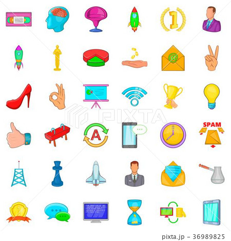 Training icons set, cartoon style 36989825
