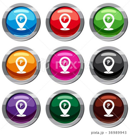 Map pointer with car parking sign set 9 collection Map pointer with car parking sign set 9 collection 36989943