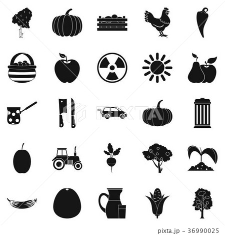 Farmer icons set, simple style 36990025