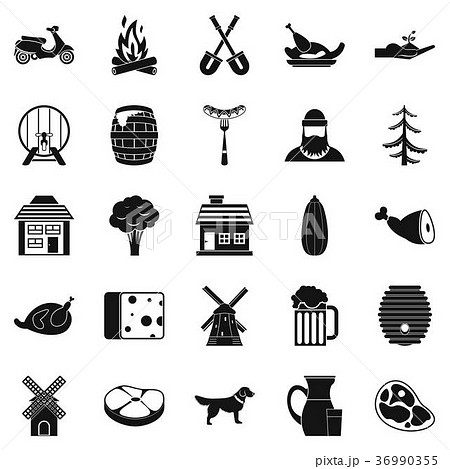 Storehouse icons set, simple style Storehouse icons set, simple style 36990355