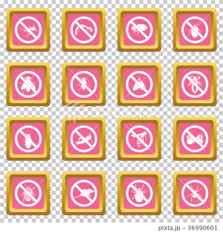 No insect sign icons pink No insect sign icons pink 36990601