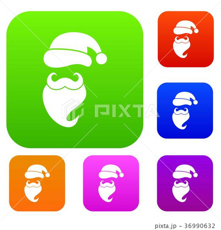 Santa hat, mustache and beard, simple style Santa hat, mustache and beard, simple style 36990632