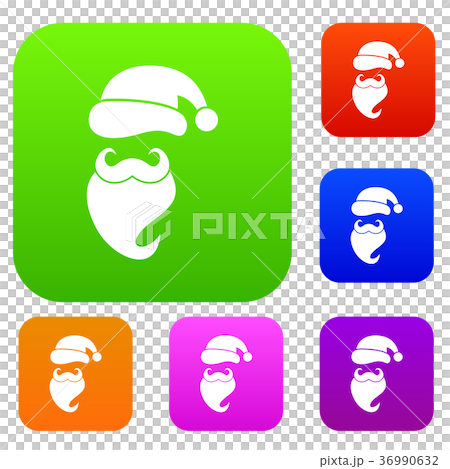 Santa hat, mustache and beard, simple style Santa hat, mustache and beard, simple style 36990632