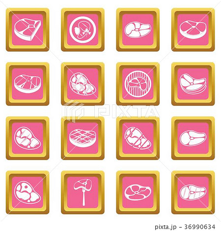 Steak icons pink 36990634