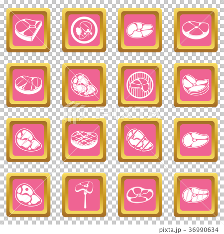 Steak icons pink 36990634