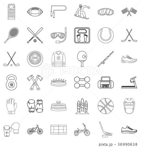 Stadium icons set, outline style 36990638