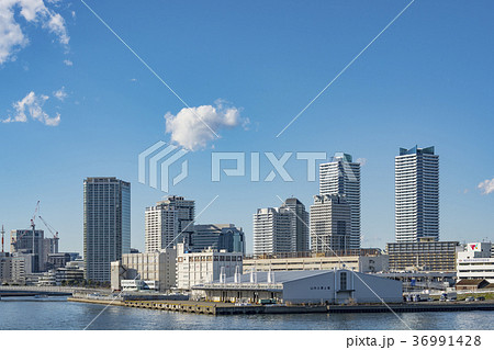 山内ふ頭上屋とポートサイド公園沿いの高層マンション群(横浜市) 山内ふ頭上屋とポートサイド公園沿いの高層マンション群(横浜市) 36991428