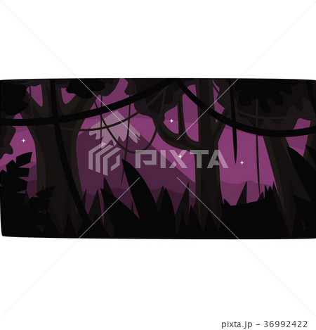 Deep tropical jungle with wood silhouettes Deep tropical jungle with wood silhouettes 36992422