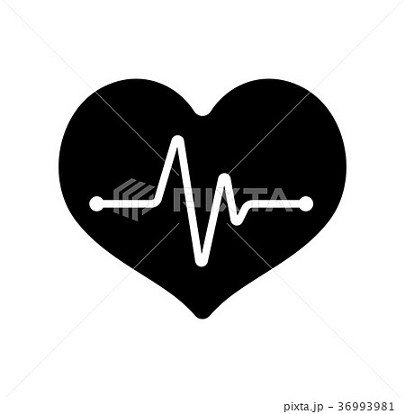心電図 心臓の鼓動 アイコンのイラスト素材