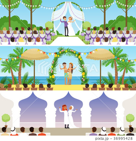 Different wedding ceremonies set, traditional 36995428