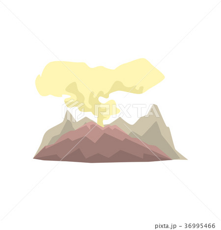 Volcanic mountain with dust cloud vector Volcanic mountain with dust cloud vector 36995466