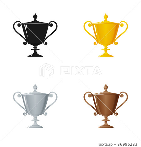 Set of Trophy Cup of Winners on a White Background 36996233