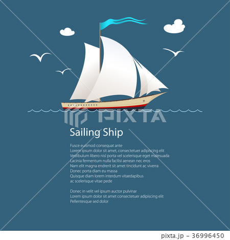 Yacht at Sea and Text 36996450