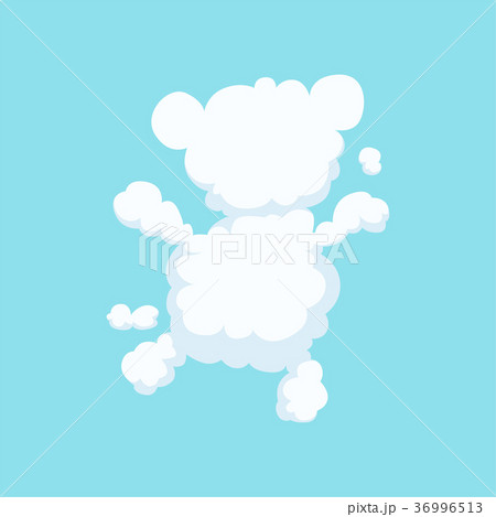 Cute cartoon bear silhouette in shape of white 36996513
