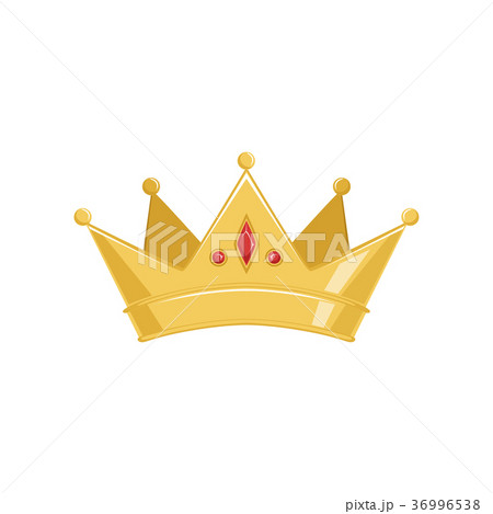 Golden ancient crown with red precious stones 36996538