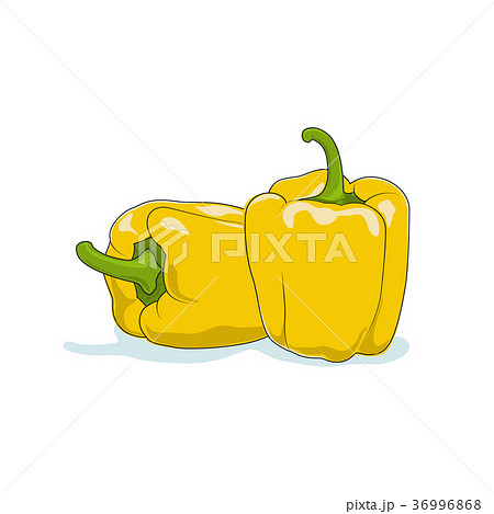 Yellow Bell Pepper Isolated on White 36996868