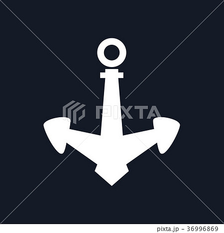 Anchor Isolated on Black Background 36996869
