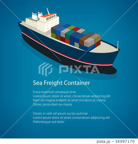 Poster Isometric Container Ship Poster Isometric Container Ship 36997170