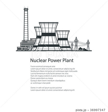 Nuclear Reactor and Power Lines , Brochure Design 36997347