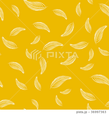 White Leaf on Yellow ,Seamless Pattern 36997363