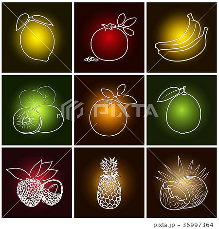 Tropical Fruit Icons 36997364