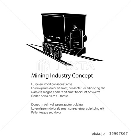 Silhouette Coal Mine Trolley and Text 36997367