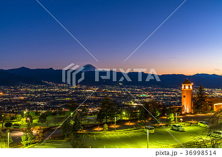 《山梨県》新日本三大夜景・笛吹川フルーツ公園の夜景 36998514