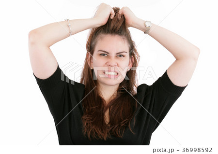Stress. Business woman frustrated and stressed Stress. Business woman frustrated and stressed 36998592