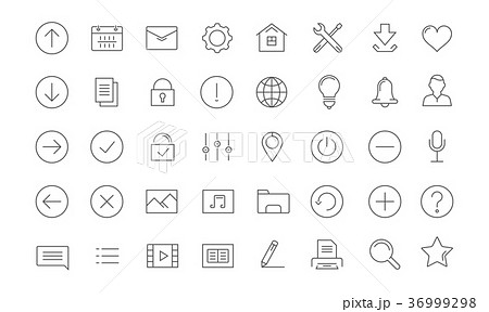 Set Vector Flat Line Icons Mobile Design Set Vector Flat Line Icons Mobile Design 36999298