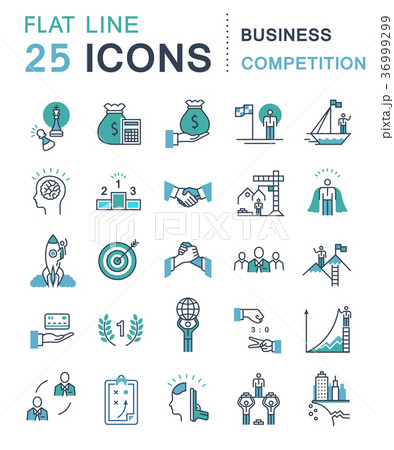 Set Vector Flat Line Icons Set Vector Flat Line Icons 36999299